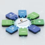 The EasyLaunchpad logo at the center, surrounded by icons representing different modules: Authentication, Email, Payments, Jobs, Admin Panel, and Logging.